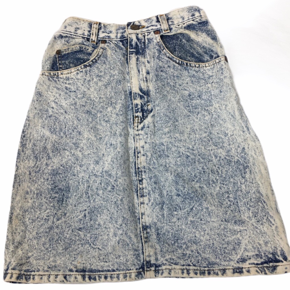 Vintage Palmetto Acid Washed Denim Mini Skirt
